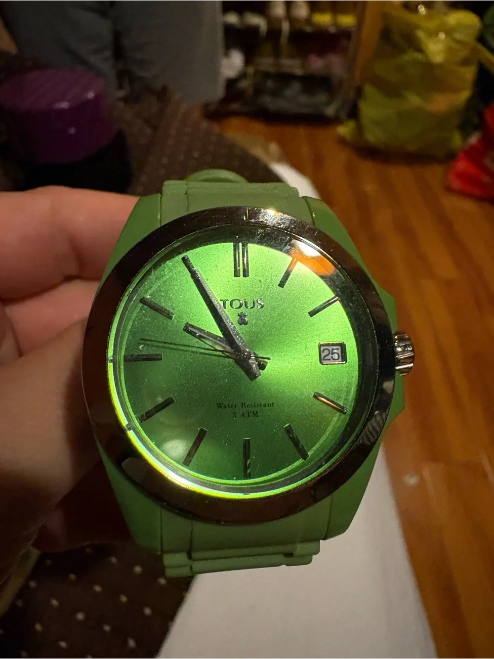 Tous Green Silicone Strap Watch - Green Dial